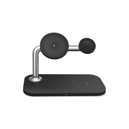 FixPremium - MagSafe Stand 3v1 pentru iPhone, Apple Watch & AirPods, negru