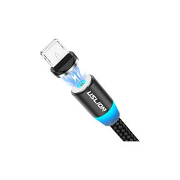 USLION - Lightning / USB Cablu Magnetic (1m), negru