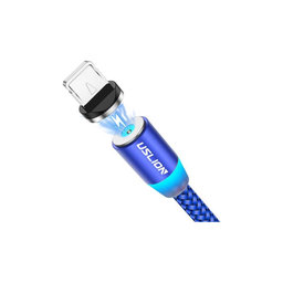 USLION - Cablu Lightning cu Conector Magnetic (1m), albastru