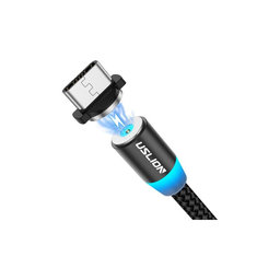 USLION - USB-C / USB Cablu Magnetic (1m), negru