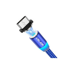 USLION - USB-C / USB Cablu Magnetic (1m), albastru