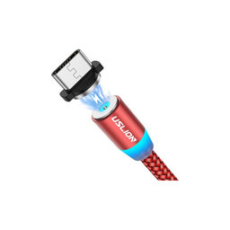 USLION - USB-C / USB Cablu Magnetic (1m), roșu