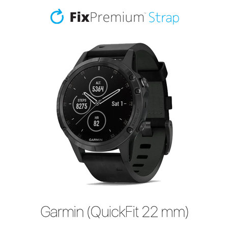FixPremium - Piele Curea pentru Garmin (QuickFit 22mm), negru
