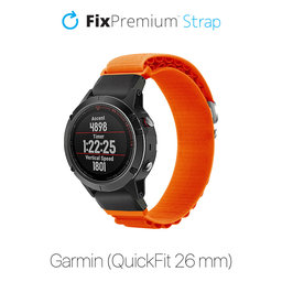 FixPremium - Curea Alpine Loop pentru Garmin (QuickFit 26mm), portocale