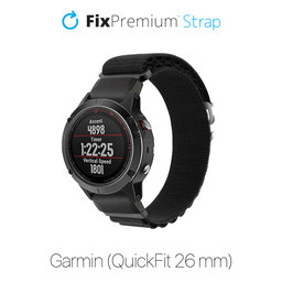 FixPremium - Curea Alpine Loop pentru Garmin (QuickFit 26mm), negru