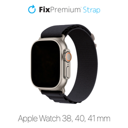 FixPremium - Curea Alpine Loop pentru Apple Watch (38, 40 & 41mm), negru