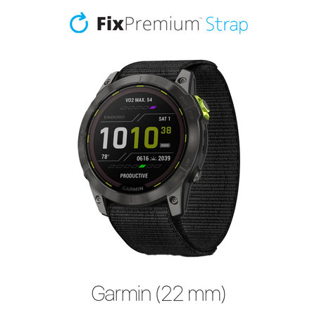 FixPremium - Nylon Curea pentru Garmin (22mm), negru