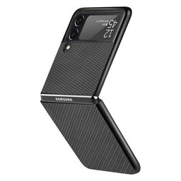 FixPremium - Caz Carbon pentru Samsung Galaxy Z Flip 4, negru