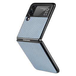 FixPremium - Caz Carbon pentru Samsung Galaxy Z Flip 3, albastru