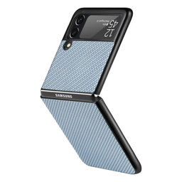 FixPremium - Caz Carbon pentru Samsung Galaxy Z Flip 4, albastru