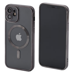 FixPremium - Caz Crystal cu MagSafe pentru iPhone 12 & 12 Pro, negru