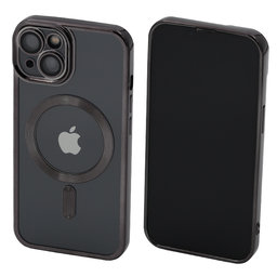 FixPremium - Caz Crystal cu MagSafe pentru iPhone 13 & 14, negru