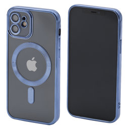 FixPremium - Caz Crystal cu MagSafe pentru iPhone 12 & 12 Pro, albastru