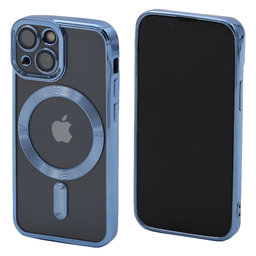 FixPremium - Caz Crystal cu MagSafe pentru iPhone 13 mini, albastru