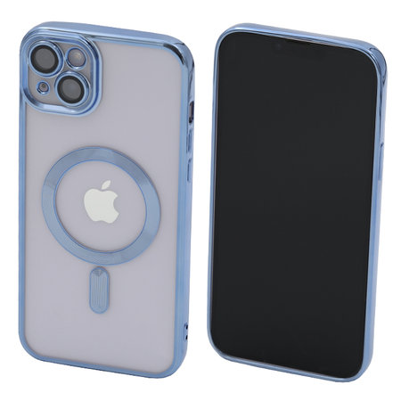FixPremium - Caz Crystal cu MagSafe pentru iPhone 14 Plus, albastru