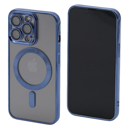 FixPremium - Caz Crystal cu MagSafe pentru iPhone 14 Pro, albastru