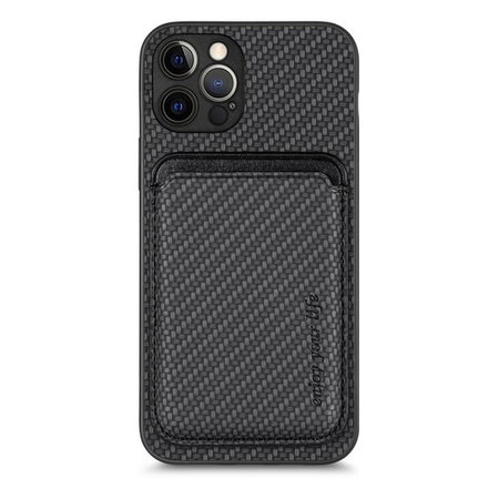 FixPremium - Caz Carbon cu MagSafe Wallet pentru iPhone 12 Pro Max, negru