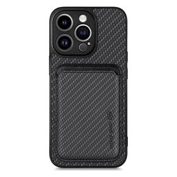 FixPremium - Caz Carbon cu MagSafe Wallet pentru iPhone 13 Pro, negru