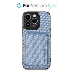 FixPremium - Caz Carbon cu MagSafe Wallet pentru iPhone 14 Pro Max, albastru