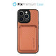 FixPremium - Caz Carbon cu MagSafe Wallet pentru iPhone 14 Pro, maro