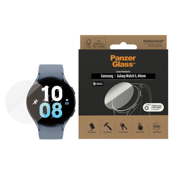 Sticlă securizată Flat Glass AB pentru Samsung Galaxy Watch 5 44 mm, Transparent, PanzerGlass