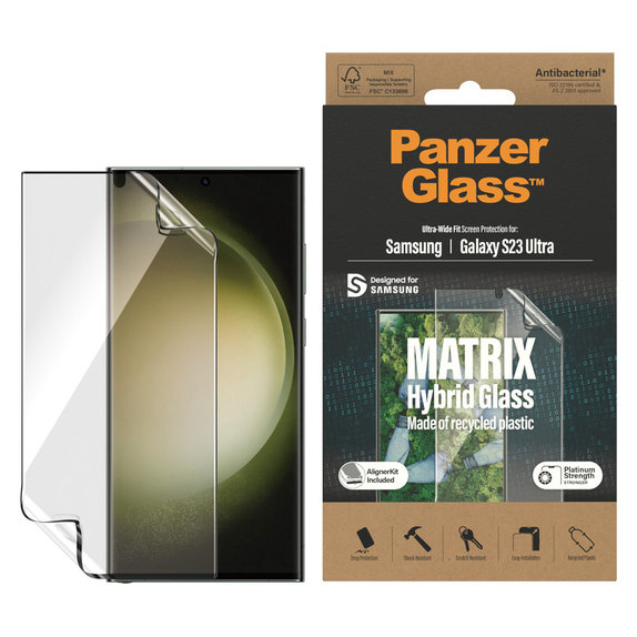 Sticlă hibridă Matrix UWF AB FP wA pentru Samsung Galaxy S23 Ultra, Transparent, PanzerGlass