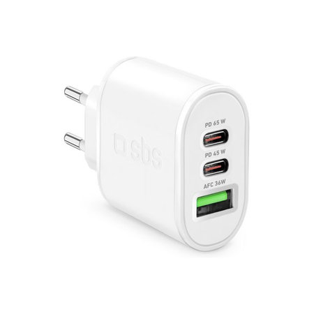 SBS - 65W Adaptor de încărcare USB (36W), 2x USB-C (65W, 45W), PowerDelivery, alb