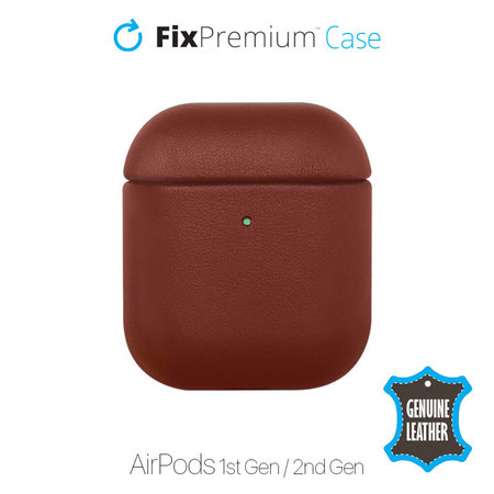 FixPremium - Piele Caz pentru AirPods 1 & 2, maro