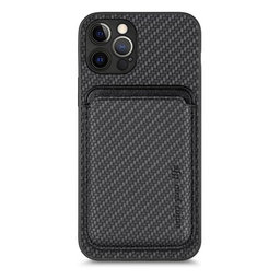 FixPremium - Caz Carbon cu MagSafe Wallet pentru iPhone 12 Pro, negru