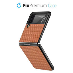 FixPremium - Caz Carbon pentru Samsung Galaxy Z Flip 2, maro