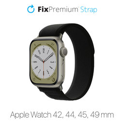 FixPremium - Curea Trail Loop pentru Apple Watch (42, 44, 45 & 49mm), negru