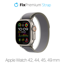 FixPremium - Curea Trail Loop pentru Apple Watch (42, 44, 45 & 49mm), gri