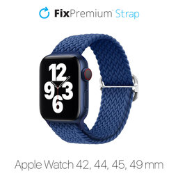 FixPremium - Curea Solo Loop pentru Apple Watch (42, 44, 45 & 49mm), dark blue