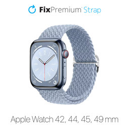 FixPremium - Curea Solo Loop pentru Apple Watch (42, 44, 45 & 49mm), light blue