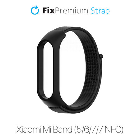 FixPremium - Nailon Curea pentru Xiaomi Mi Band (5/6/7/7 NFC), negru