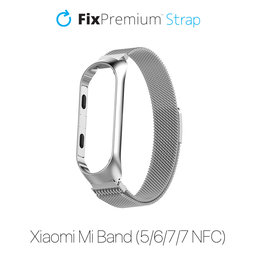 FixPremium - Curea Milanese Loop pentru Xiaomi Mi Band (5/6/7/7 NFC), argint
