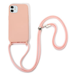 FixPremium - Silicon Caz cu String pentru iPhone 11, roz