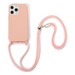 FixPremium - Silicon Caz cu String pentru iPhone 11 Pro Max, roz