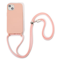 FixPremium - Silicon Caz cu String pentru iPhone 13 & 14, roz