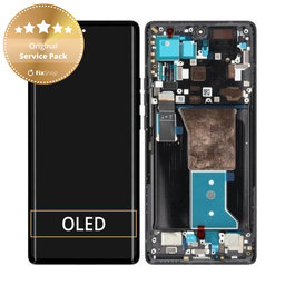 Motorola Edge 40 Pro - Ecran LCD + Sticla Tactilă + Ramă (Interstellar Black) - 5D68C21986 Genuine Service Pack