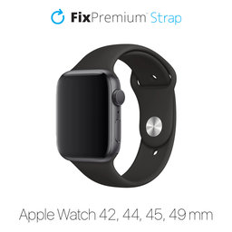 FixPremium - Silicon Curea pentru Apple Watch (42, 44, 45 & 49mm), negru