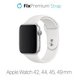 FixPremium - Silicon Curea pentru Apple Watch (42, 44, 45 & 49mm), alb
