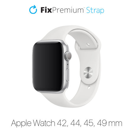 FixPremium - Silicon Curea pentru Apple Watch (42, 44, 45 & 49mm), alb