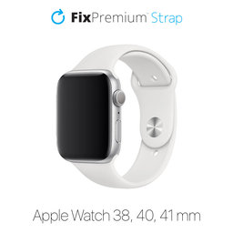 FixPremium - Silicon Curea pentru Apple Watch (38, 40 & 41mm), alb