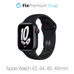 FixPremium - Silicon Sport Curea pentru Apple Watch (42, 44, 45 & 49mm), negru
