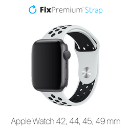 FixPremium - Silicon Sport Curea pentru Apple Watch (42, 44, 45 & 49mm), alb