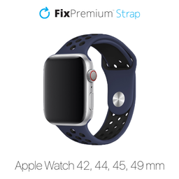 FixPremium - Silicon Sport Curea pentru Apple Watch (42, 44, 45 & 49mm), albastru