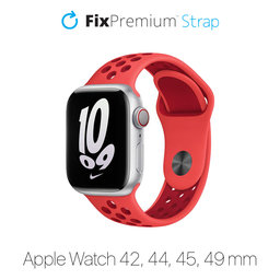 FixPremium - Silicon Sport Curea pentru Apple Watch (42, 44, 45 & 49mm), ro?u