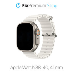 FixPremium - Curea Ocean Loop pentru Apple Watch (38, 40 & 41mm), alb