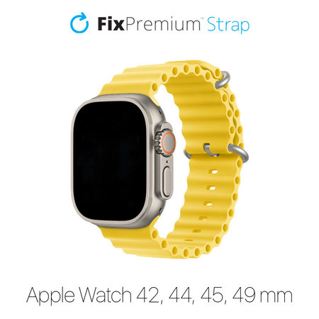 FixPremium - Curea Ocean Loop pentru Apple Watch (42, 44, 45 & 49mm), galben